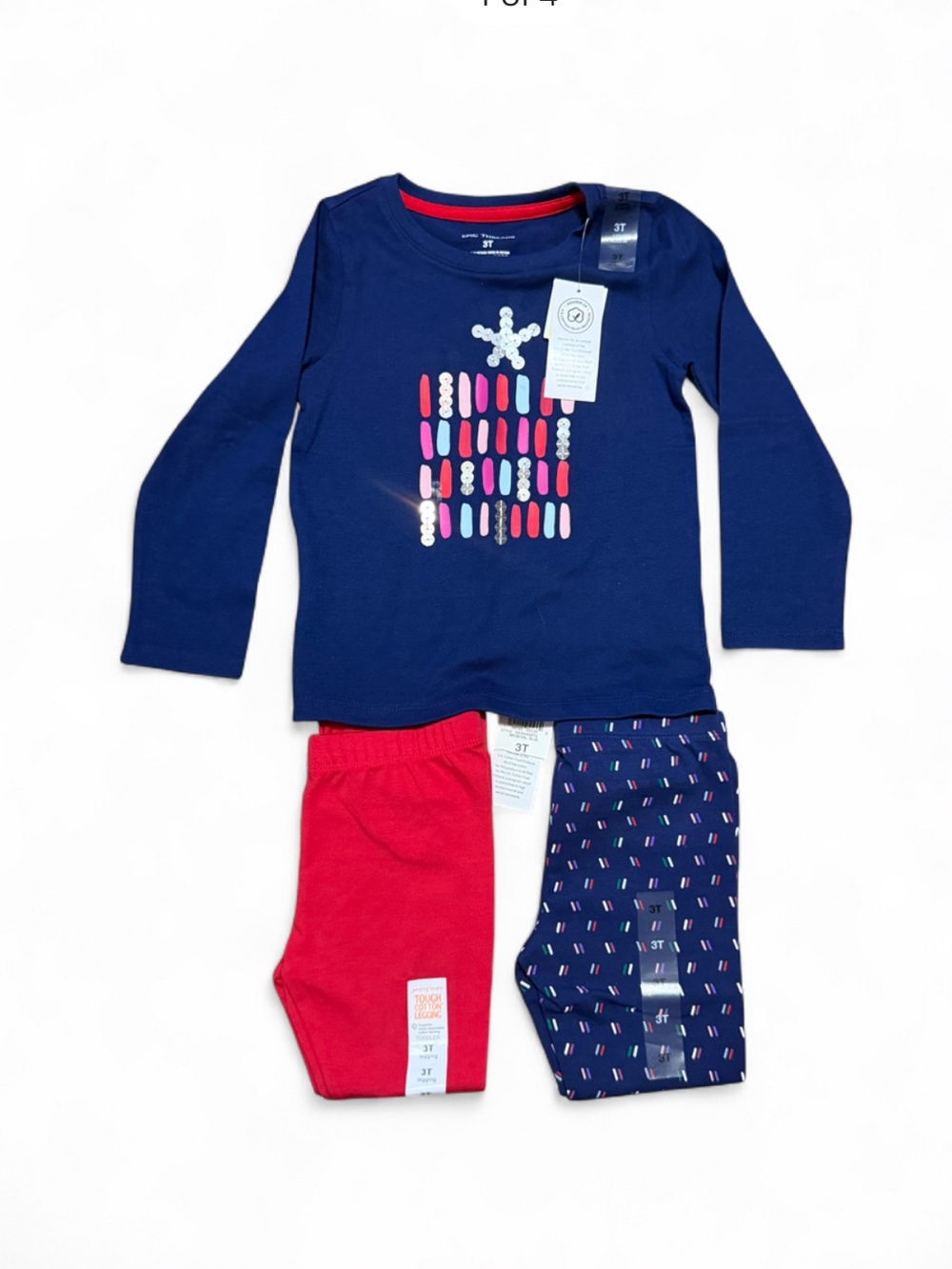 Epic Threads Navy & Red Long-Sleeve Pajama Set with Graphic